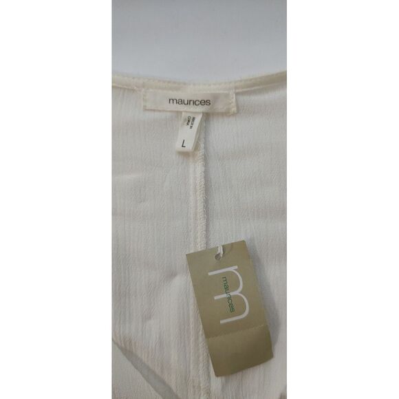 Lace Trim Dress White V Neck Button Front Short Sleeve Dress - Picture 10 of 13